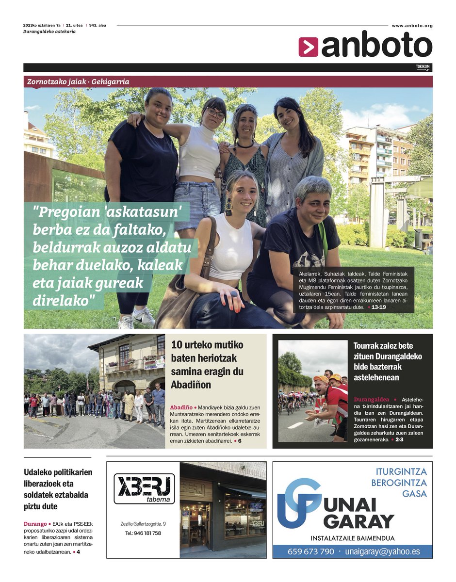 KALEAN da aste honetako ANBOTO. 

anboto.org/prentsa/662