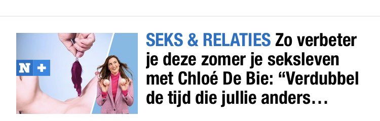 Maar ik heb helemaal geen seksleven met Chloé De Bie. Ik weet zelfs niet wie dat is.