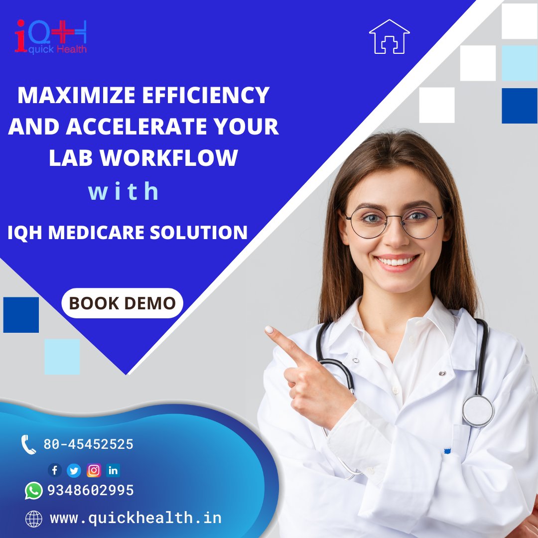 IqhLtd's tweet image. IQH Solutions facilitates labs for carrying out daily operations like #patientRegistration, billing, reporting,and many more with a centralized user-controlled system.

Visit us :quickhealth.in
Call us :8045452525

#IQH #diagnosticlabsoftware #hospitals #healthcare #LIMS