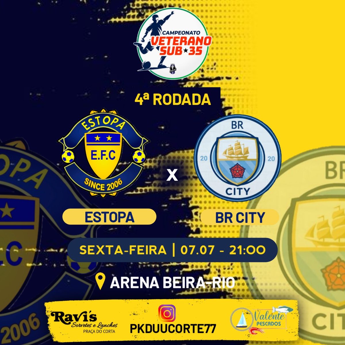 estopa_c's tweet photo. CLÁSSICO! 🇺🇦

Hoje às 21h00 nossa equipe enfrenta a equipe do BR CITY pelo CAMPEONATO DE VETERANOS 35+ DA LIGA BEIRA RIO. Sabemos que não será um jogo fácil por ser um clássico, mas vamos atrás de mais 3 pontos. VAAAMOOOS!

#RUMOAOTITULO 🏆
#ESTOPAATEOFINAL 💪🏾😡 https://t.co/eTWN4brrSg