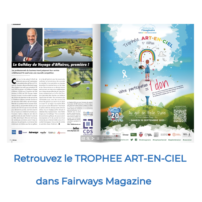 💝 Un Grand Merci à notre partenaire de cœur <a href="/fairways_mag/">fairways Magazine</a> ⛳ Retrouvez dans son édition de juillet, notre TROPHÉE ART-EN-CIEL - 16/09/23 - Golf de Belle Dune (Fort Mahon) : calameo.com/read/006963019…⛳ Pour en savoir + : ow.ly/gC1750P5HMf
#arttherapie #golf  #cancer