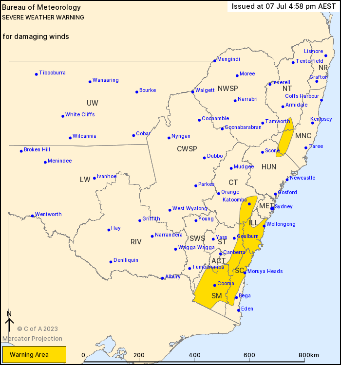 NSW Severe Weather Warning: Damaging Winds. Barrington Tops, Nowendoc, Wollongong, Batemans Bay, Moruya, Yarrowitch. #severeweather #ewnalerts #ewn #alert #severewx #NSW #nswwx bit.ly/44bmlQ0