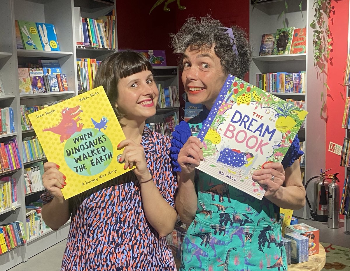 Had a great time touring London bookshops yesterday to celebrate #PublicationDay for #whendinosaurswalkedtheearth It was lovely to chat to wonderful booksellers and what a treat to meet fabulous author-illustrator @_by_bia signing her book too!