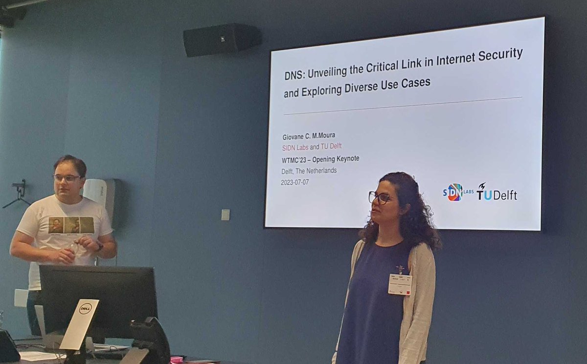 Excited to be part of #WTMC2023 hosted by <a href="/CyberSecTUDelft/">CyberSecurity@TUDelft</a>! Kicking off with an amazing keynote by <a href="/gio_windwijzer/">/giovane moura</a>  (<a href="/sidnlabs/">SIDN Labs</a>) and a captivating opening by <a href="/samounk/">Samaneh Tajalizadeh🏃🏻‍♀️</a> (<a href="/ICANN/">ICANN</a>). Ready to dive deep into the latest trends in security research and traffic measurements. <a href="/IEEEEUROSP/">IEEE European Symposium on Security and Privacy</a>