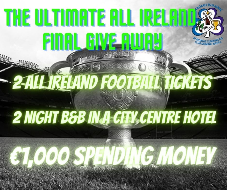 StDominicsClub's tweet photo. 🎉St. Dominic’s *Ultimate All-Ireland Final Giveaway* 🎉 full details here 👉 https://t.co/iOrvKww3Rx

This is the busiest time of the year for our club and this fundraiser will support all codes within the club. We are asking all club members to please support this fundraiser! https://t.co/ZEqky8Zsgg