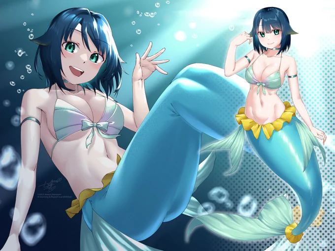 人魚や競泳水着のキャラクターを使用した音声作品のジャケットやオナホパッケージがやりたいです!!!#私はこんな仕事がしたい 