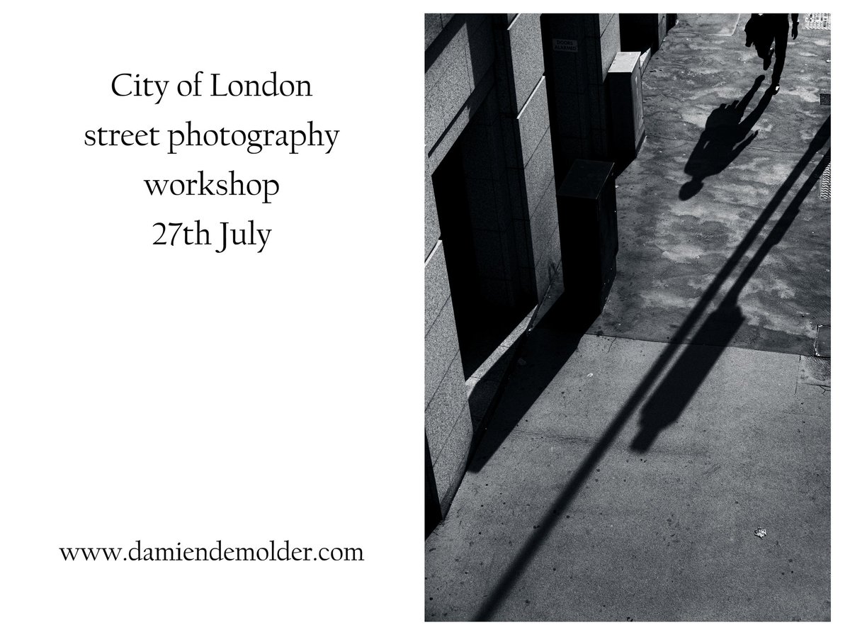 Come shoot in the City Of London with me on 27th July. We'll work on seeing, composition and metering to get striking images you'll be delighted with. Info on damiendemolder.com or DM. Tuition 10am til 4pm, £180 including lunch and drinks. - #streetphotography #London