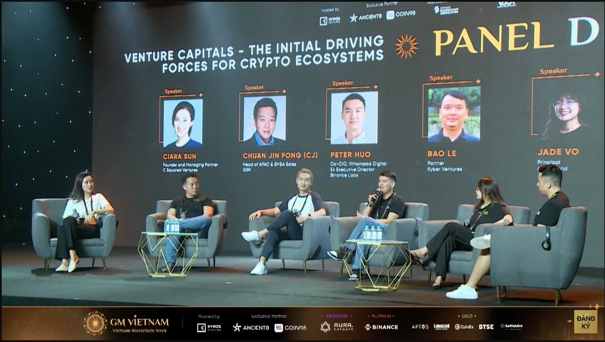 We have @BaoLeKV of @KyberVentures talking about building crypto companies from early to mid stage. What it takes, the right mix of east & west, and product market fit. With @Coin98Ventures @BinanceLabs @GSR_io at @gmvn_official @KyrosVentures @coin98_wallet @KyberNetwork