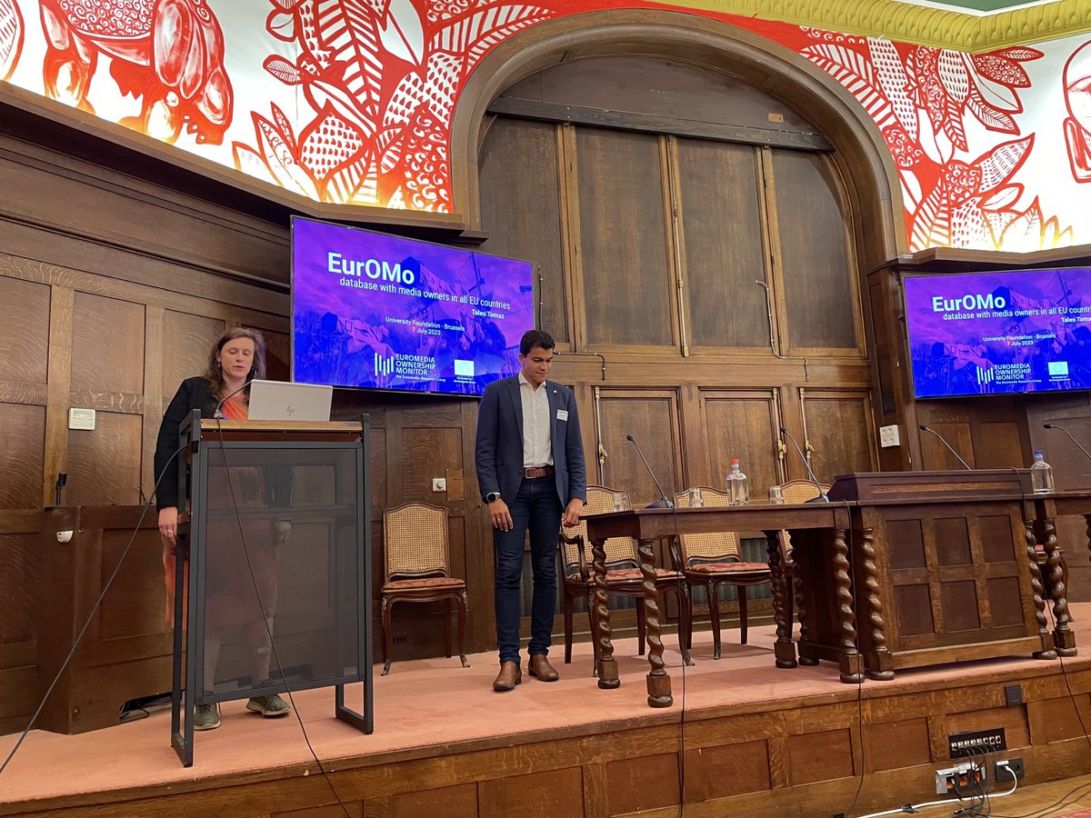 Today at the ⁦<a href="/EuromediApp/">EuromediApp - European Media and Platform Policy</a>⁩  conference, the ⁦<a href="/MediaOwnership/">EurOMo - Euromedia Ownership Monitor</a>⁩ monitor on media ownership transparency is launched! ⁦<a href="/TalesTomaz/">@TalesTomaz@sciences.social</a>⁩