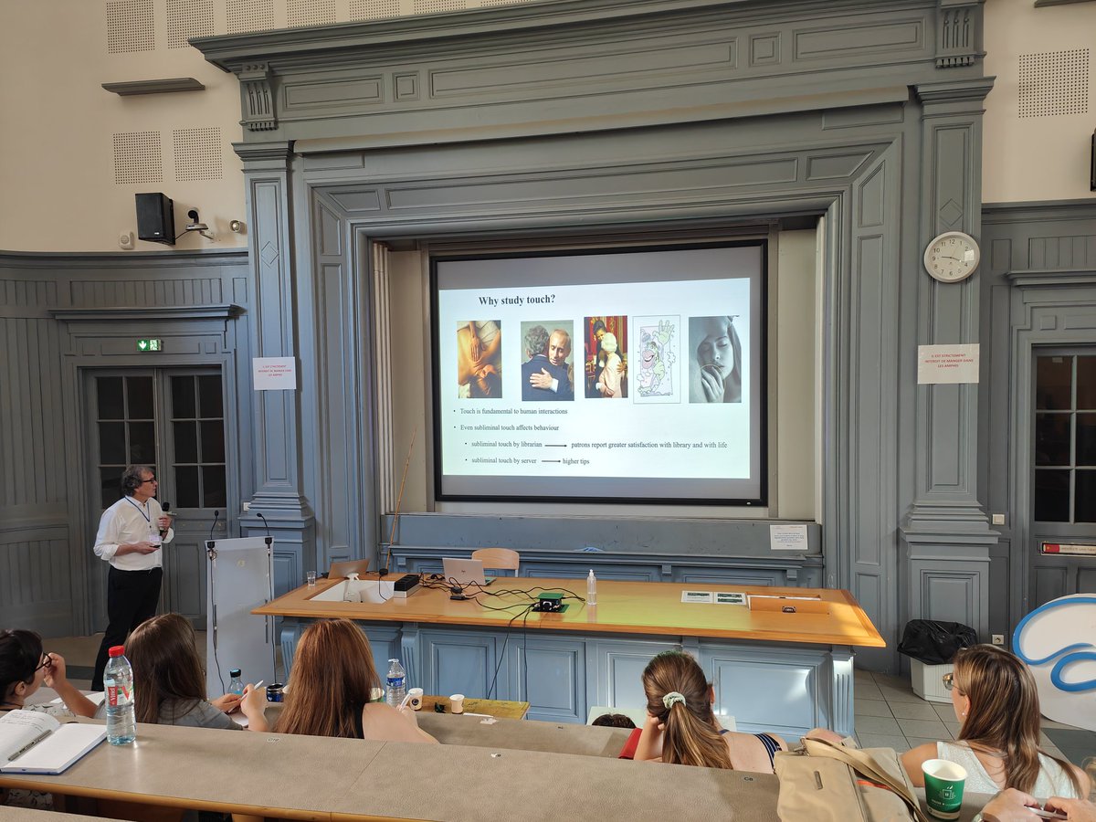 The lovely Professor Francis McGlone giving an amazing tribute talk to Tiffany Field and the work done by her! <a href="/IASATorg/">IASAT.org</a> <a href="/somaffect/">SomAffect</a> #FestivalOfTouch