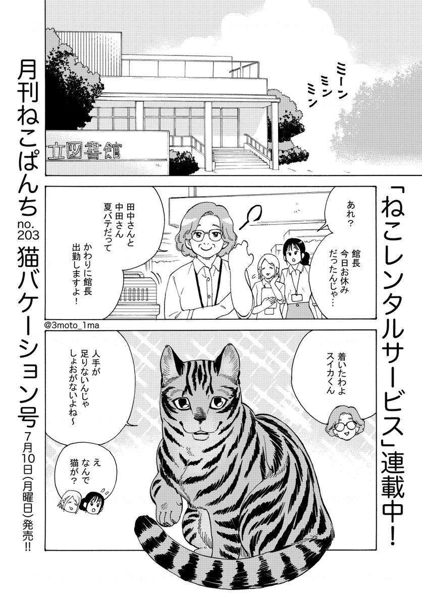 月刊ねこぱんち発売です。連載中の「ねこレンタルサービス」からチラ見せ🐱 