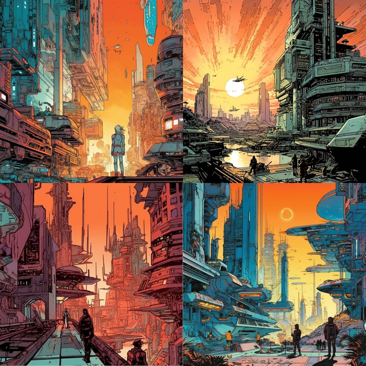 In this captivating comic panel, the concept of "adventure" comes to life in the hands of talented artist John Davis. The scene takes place in a futuristic cityscape, with towering skyscrapers and sleek hoverships. The color palette is bold and dynamic, with spectacular hues that reflect the energy of the urban environment. The facial expressions of the characters are full of excitement and determination, illuminated by neon lights that create a striking visual contrast. The lighting plays with shadows, adding depth and a sense of movement to the scene. This exciting comic panel invites readers to embark on an epic journey of exploration and discovery. --v 5 --stylize 1000