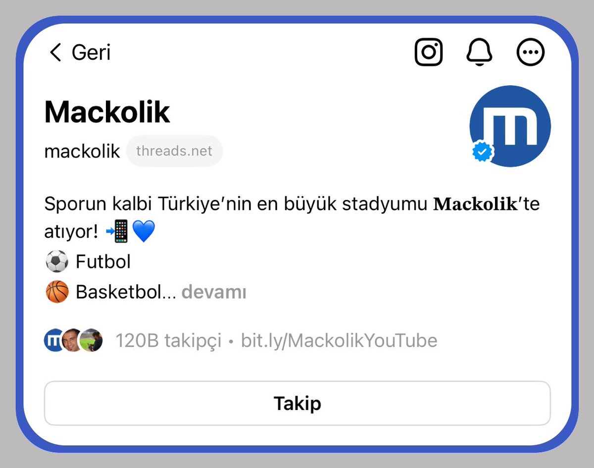 Threads’te ilk günde 100k takipçiyi aştık.

<a href="/mackolik/">mackolik</a> 📲💙