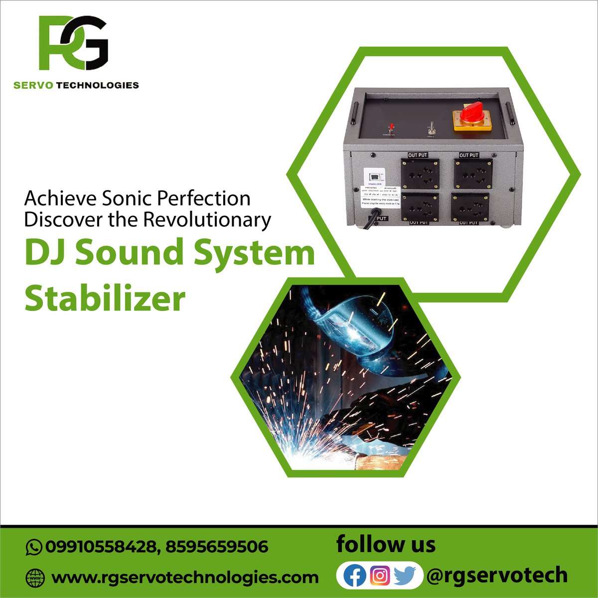 Rgservotech's tweet photo. Are you ready to take your DJ game to new heights? Say goodbye to power fluctuations and hello to uninterrupted beats with our cutting-edge DJ Sound System Stabilizer!
Visit here- https://t.co/cKPiOxwwzv
#DJSoundSystemStabilizer #UnleashThePower #ElevateYourSound #rgservotech https://t.co/38hLpVOnsa