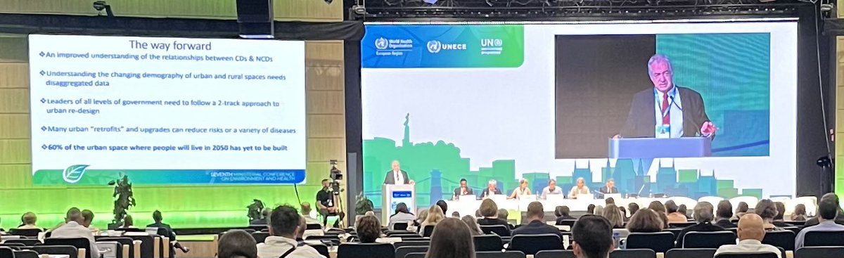 Huge potential in urban design, says @GrahamAlabaster at @WHO_Europe #7MCEH, reminding us 60% of needed urban space for 2050 has yet to be built. Important for innovation, initiatives, & hope too! #futurehealth @2030Nordic @KomSundDK @EuroHealthNet @WEAllDanmark @WEAll_Alliance