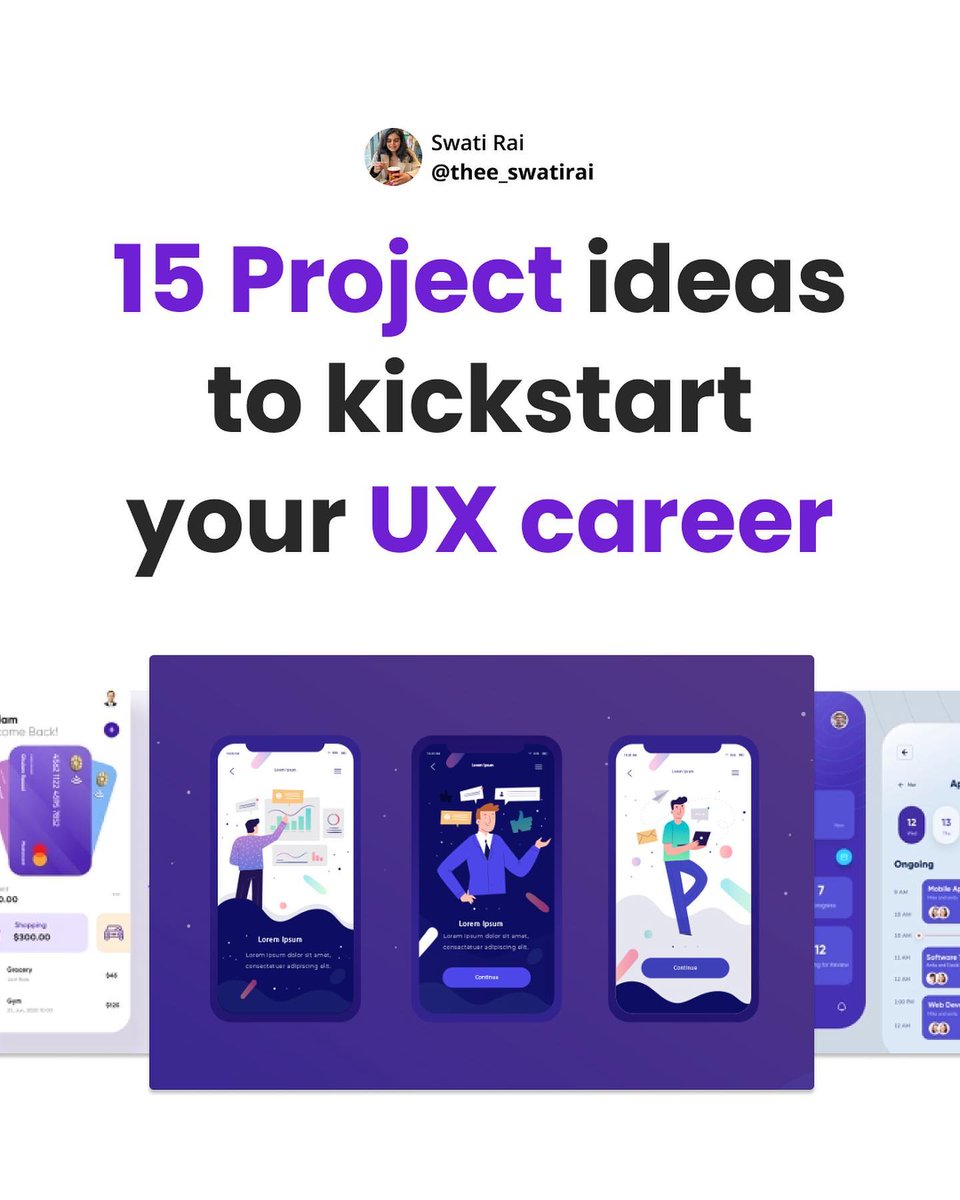 Good day guys 👋, to whom it may concern, checkout this article, explore this few project ideas you can use to kick-start your UI/UX career, they are unique, explore them if you can, activate your God mode 🦸........#Designgod #uidesign  #uiuxdesign #UIUXDesigner #uiuxdesigners