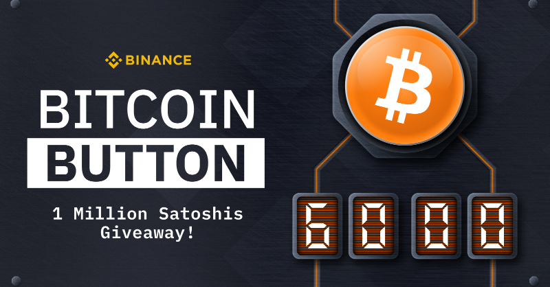 binance's tweet photo. Celebrating 1 million clicks of the #BitcoinButton

We’re giving away 1 million Satoshis (~$300 in #BTC)!

How to win:
🔸 Retweet this tweet
🔸 Share a screenshot of your click attempt
🔸 Tell us how you found out about Bitcoin, using #BitcoinButton

Our favorite story wins!