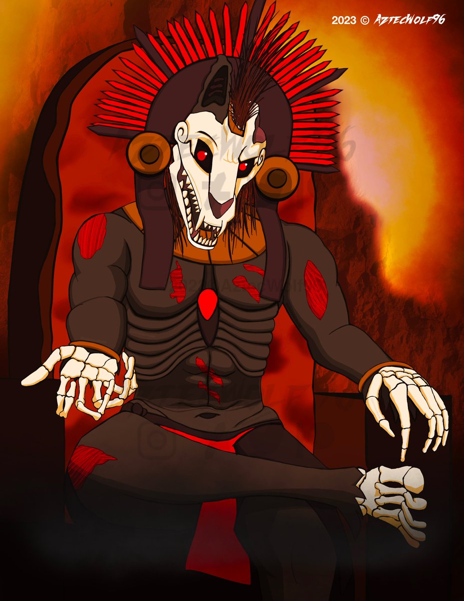 AztecWolf_96's tweet photo. Mictlantecuhtli is on the throne! The underworld ruler of the aztecs. Again, im amazed of my improvements *w*
#mictlantecuhtli #mictlan #azteca #aztecgod #xoloitzcuintle https://t.co/tLfzAlGmKB