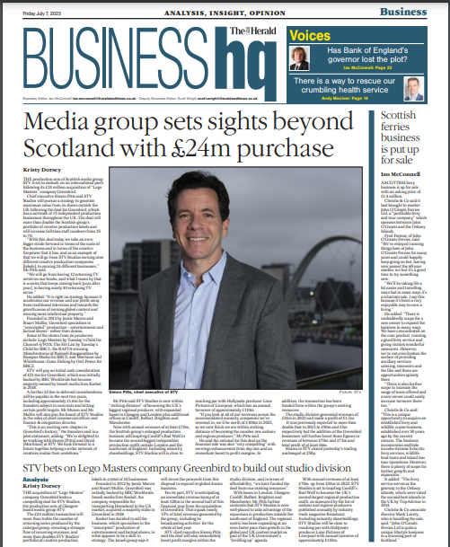 Good morning. Friday's print edition business lead: 🗞 Media group sets sights beyond Scotland ✍ @kristydorsey @karenpeattie @ianmcconnellht @briandonnellyht 👉 Subscribe: heraldscotland.com/subscribe/