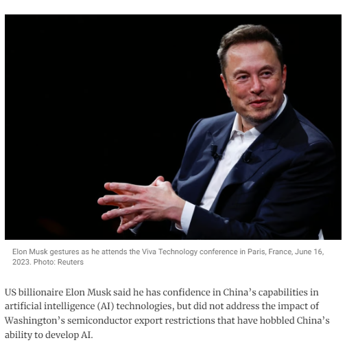 AnnaGE_'s tweet photo. "China is going to be great at anything it puts its mind into. That includes … artificial intelligence," says @elonmusk.
#WorldAIConference #ArtificialIntelligence https://t.co/n91aPmH2st