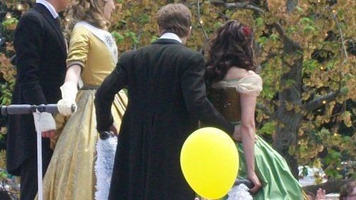 dobsleythinker's tweet photo. bts of paul wesley and nina dobrev as stefan salvatore and elena gilbert filming founder's day rally https://t.co/hBBxudxIos