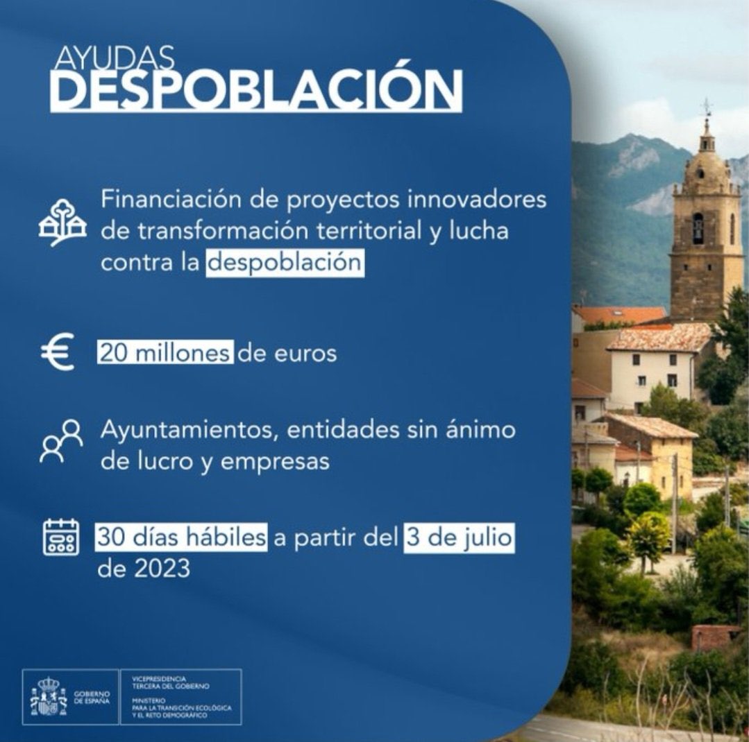 KikeCollada's tweet photo. El lunes que viene, 10 de julio, a las 18:00, tendremos el primer webinar de #DemosLabRural 

Nos acompañará @logan4105, DG de Políticas contra la Despoblación del @mitecogob 

Una maravillosa oportunidad para los pueblos, que podrán conocer los detalles de la nueva convocatoria https://t.co/GdNIAjpAn0