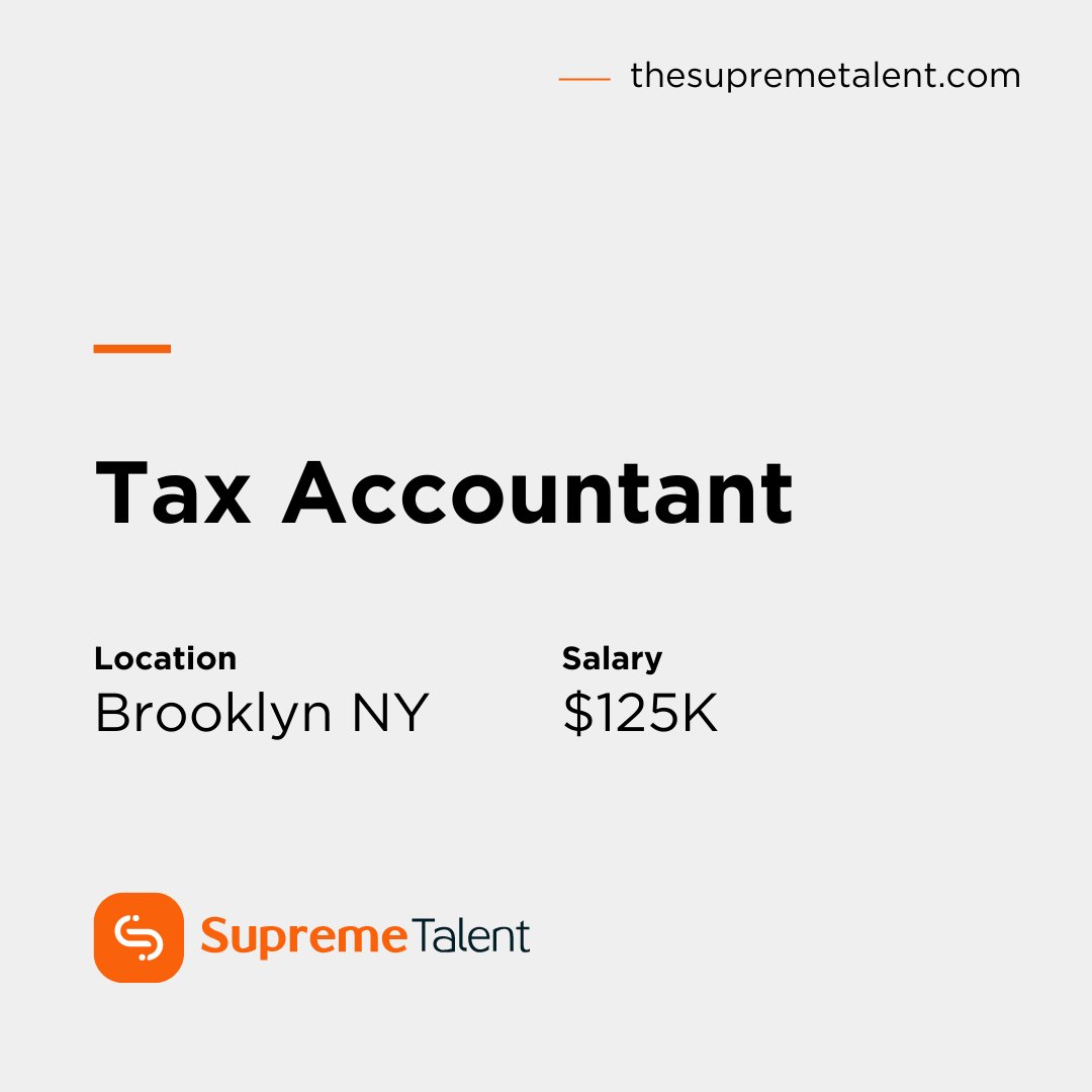 Join our client, a CPA firm in Brooklyn NY, as an experienced Tax Accountant. 

If you are  interested to apply, get in touch with us by visiting directly on our website: bit.ly/3gT0PM7

#TaxAccountant #Opportunity #JobOpening #Career #JobPost #SupremeTalent