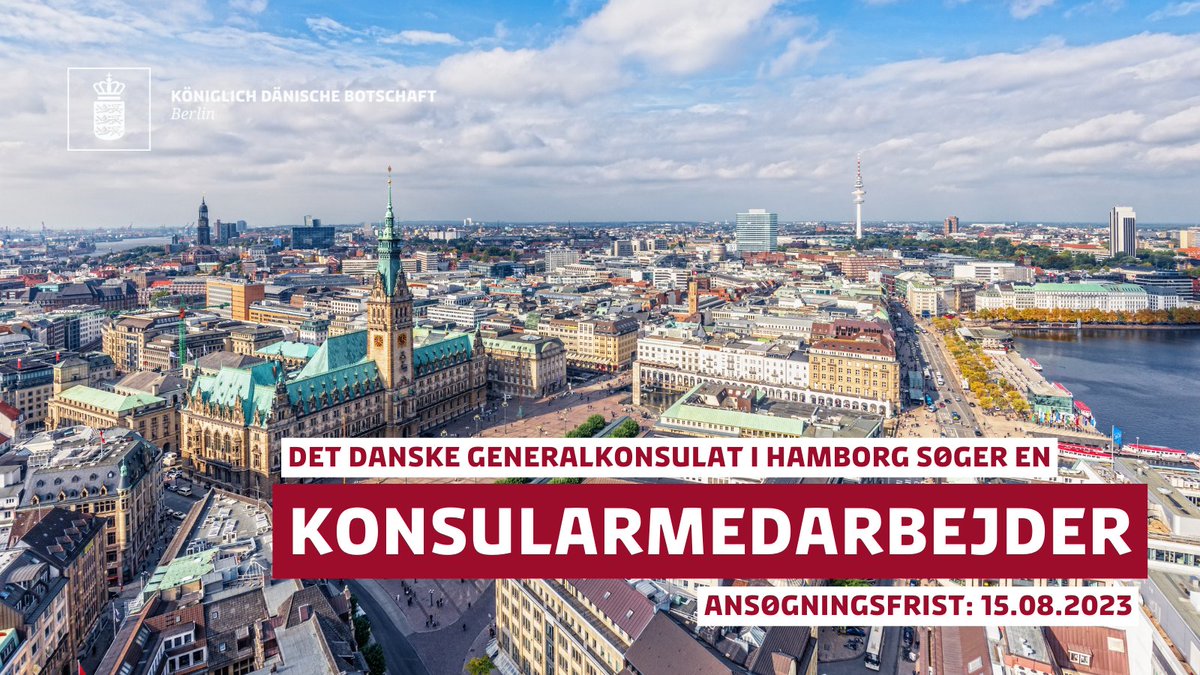 Daenemark_in_DE's tweet photo. Generalkonsulatet i #Hamborg søger en ny medarbejder til #borgerservice-afdelingen. Her kan du blive en del af en spændende dansk arbejdsplads i hjertet af Tysklands største havneby. Ansøgningsfrist: 15.08.23! 📅
Mere info: https://t.co/rbG4etuQzm
#WorkingforDenmark #jobdk https://t.co/UXGfieWIOZ