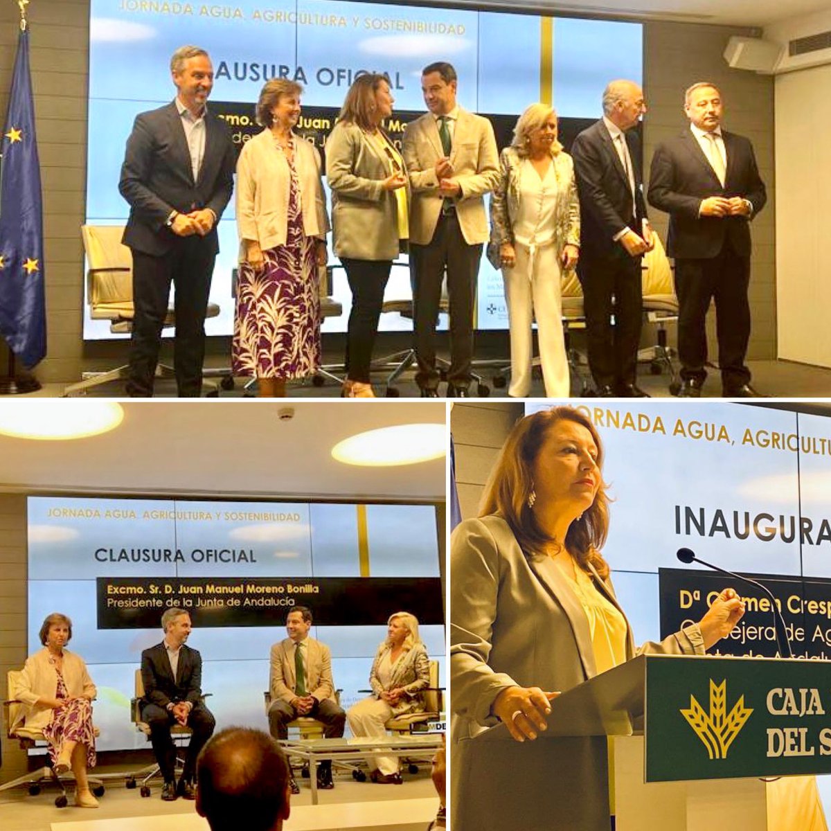 El presidente de <a href="/AndaluciaJunta/">Junta de Andalucía</a>, <a href="/JuanMa_Moreno/">Juanma Moreno</a>, la consejera de Agricultura <a href="/CarmenCrespoPP/">Carmen Crespo</a> y <a href="/juanBravoBaena/">Juan Bravo Baena</a> , Irene Navarro y Rocío Medina clausuraron el pasado miércoles la jornada Agua, Agricultura y Sostenibilidad organizadas por <a href="/AMMDE_/">AMMDE</a>

huelvainformacion.es/provincia/More…