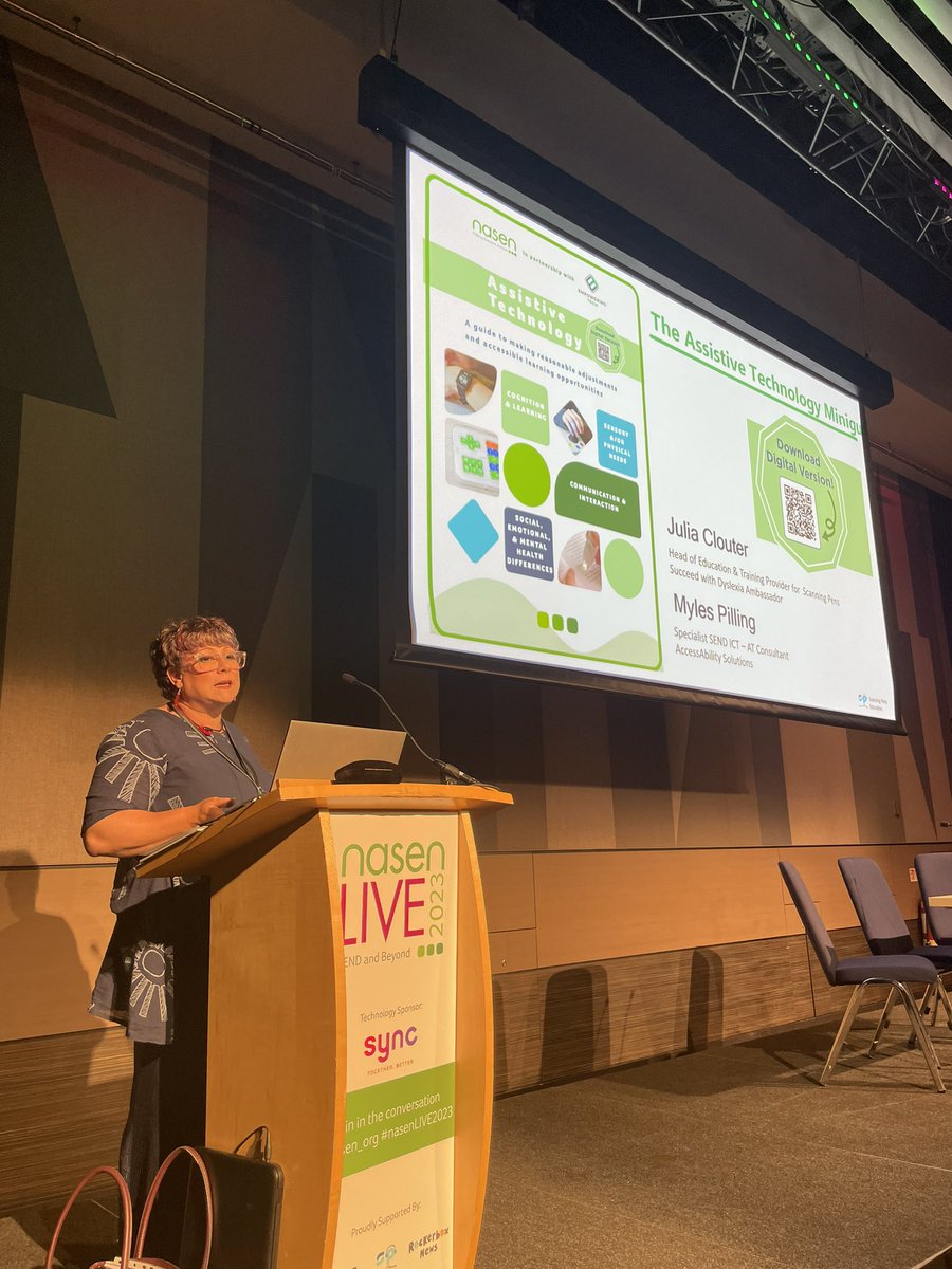 Loved hearing from @JuliaClouter at nasenLive about the nasen #AssistiveTechnology Mini guide she has co authored. #schools #learning @nasen_org