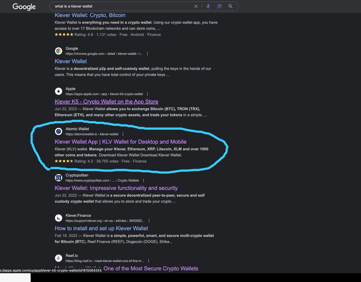 dio_ianakiara's tweet photo. Dear community, please be aware. It appears @AtomicWallet has set up a misleading page at https://t.co/RWeFo6wHvM posing as Klever wallet - Using our name and logo with the intention to be to misguide users into downloading their unsafe wallet. We urge you to exercise extreme caution. Remember, the official #KleverWallet can only be downloaded from our verified sources. Always verify the authenticity before downloading. @klever_io