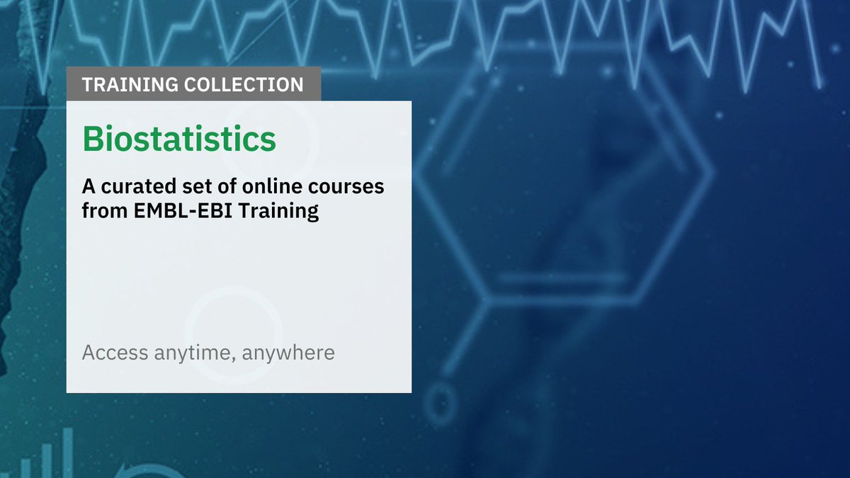 Interested in learning about statistical methods and data visualisation tools for interpreting your biological data? Learn through our #OpenAccess  training collection about #biostatistics: ebi.ac.uk/training/onlin… #statistics #DataAnalysis #DataInterpretation #DataScience
