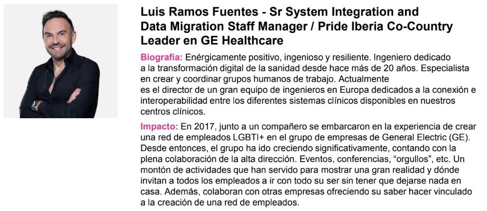 Sito_Ramos's tweet photo. Proud and honored to be part of the first "TOP 100 LGBTI LEADERS SPAIN LIST" published by @REDI_ES 

Thanks also to @GEHealthCare_ES for their unconditional support and the opportunity to develop my skills as a leader in LGBTI diversity! https://t.co/D1EQYw5gtx