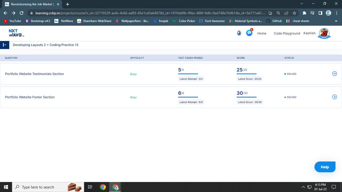 Kashish120303's tweet image. My greetings to you all! ☺
#week 6 Responsive Web Design & Bootstrap Grid System, I will complete Coding Practice 13:
Developing Layouts
@nxtwave_tech @rahulattuluri Sir @sashankreddy07 Sir
#coding #codingpractices #fullstackdeveloper #webdesigns
