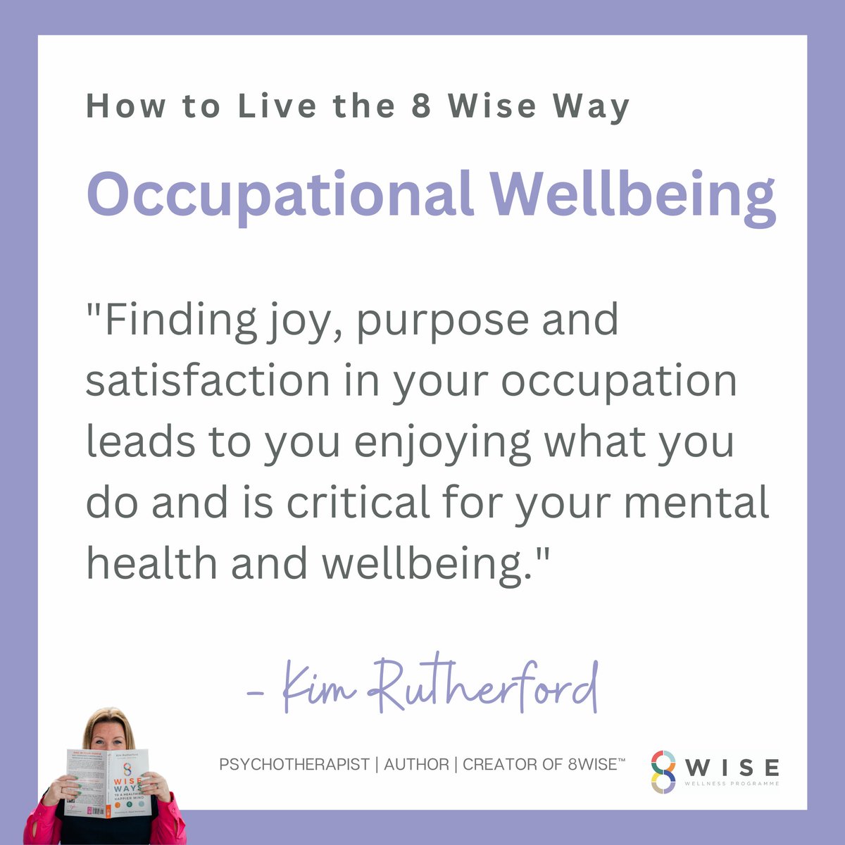 Developing Occupational wellness leads to finding fulfillment in your job and your career and having a clear understanding of your occupation purpose and plans.

#mentalhealth #mentalwellbeing #leadershipdevelopment #selfcare #livethe8wiseway #8wise