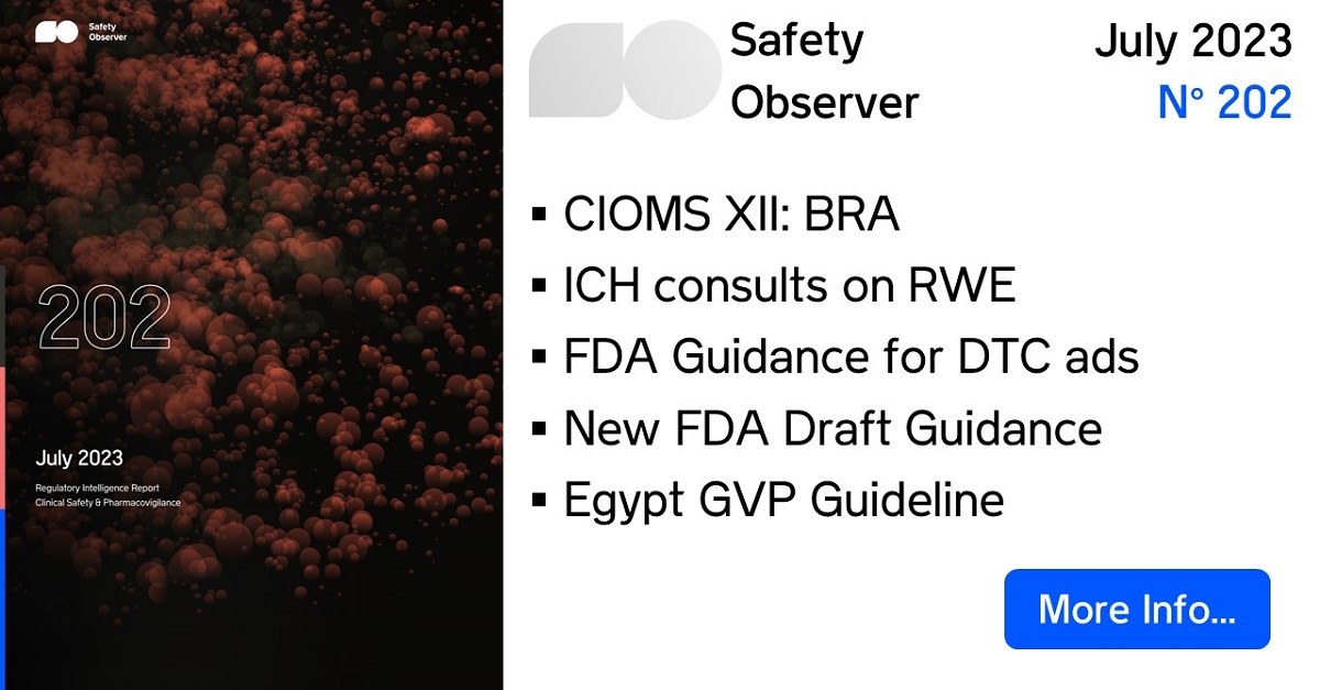 SafetyObserver's tweet image. CIOMS has published the draft report of Working Group XII on Benefit-Risk Assessment... Our latest #Pharmacovigilance Regulatory Intelligence Report is out ! Read the Highlights and sign up for Free Alerts... bit.ly/3t4l5Pc
