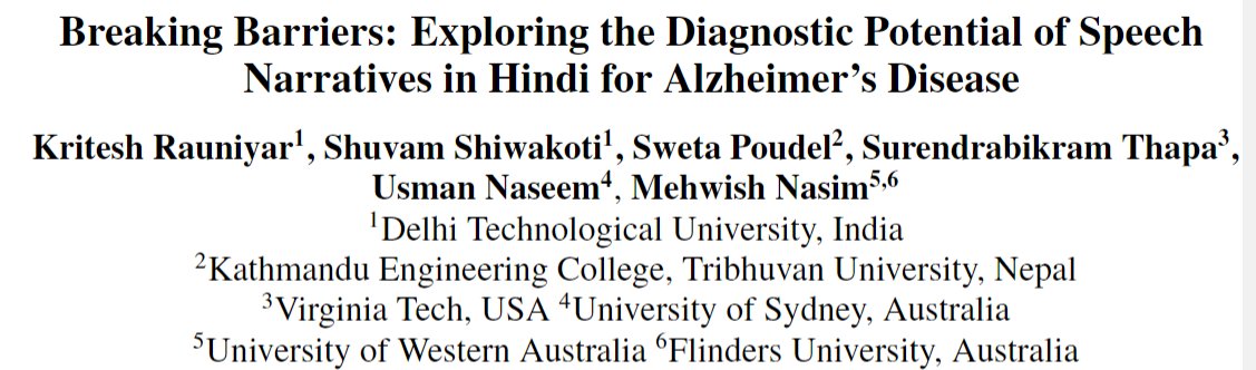 UsmanNaseem87's tweet image. Excited to present our works on (i) #BioNLP, (ii) #Bias (iii) #Alzheimers at #ACL2023. 

@therealthapa @mehwishnetworks @drimranrazzak