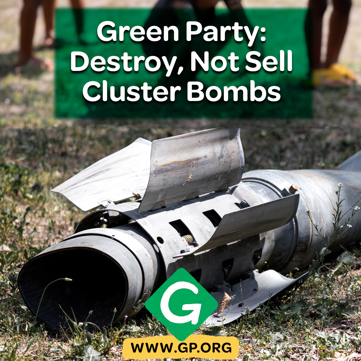 GreenPartyUS's tweet photo. Why do we even have a stockpile of cluster bombs? #clusterbomb #ClusterMunition https://t.co/8AePAo55Oy