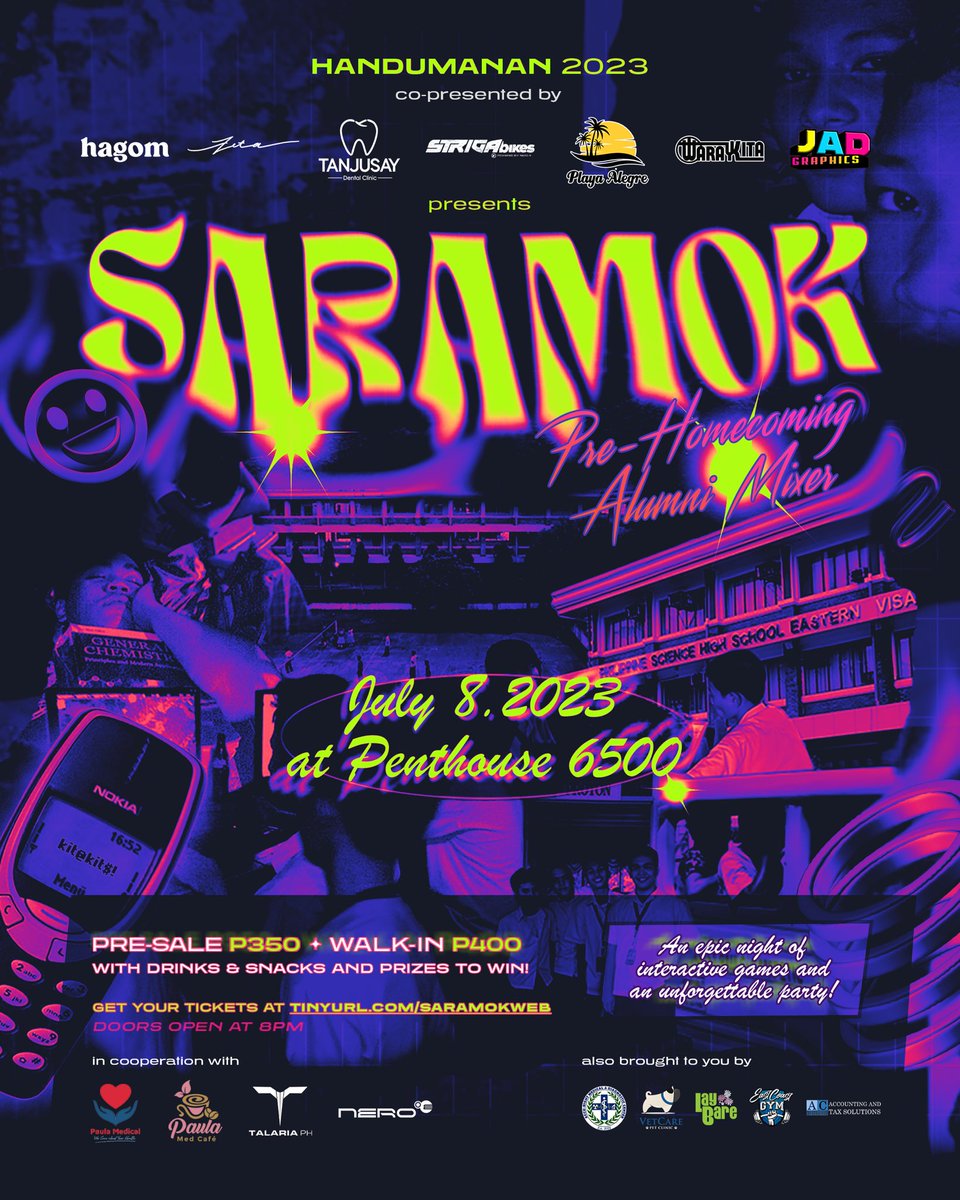evcah2023's tweet photo. Andam na ba kita mga Pisay alum para buwas? #SARAMOK NA! Kit@kit$!! 🤩💥

HANDUMANAN 2023
Hosted by Classes of 2013, 2012, 2011 &amp; 2010
𝘱𝘳𝘦𝘴𝘦𝘯𝘵𝘴

𝗦𝗔𝗥𝗔𝗠𝗢𝗞: 𝗣𝗿𝗲-𝗛𝗼𝗺𝗲𝗰𝗼𝗺𝗶𝗻𝗴 𝗔𝗹𝘂𝗺𝗻𝗶 𝗠𝗶𝘅𝗲𝗿
July 8, 2023 (Sat)
Penthouse 6500, Tacloban City https://t.co/KQnhuvKu65