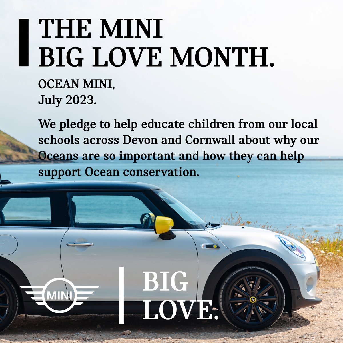 July is Big Love Month! We pledge to help educate children from our local schools across Devon and Cornwall about why our Oceans are so important and how they can help support Ocean conservation.

Keep an eye on our social media for updates! 💛

#BigLove