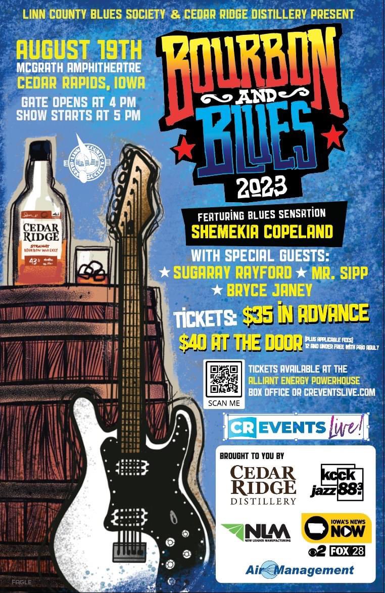 phillycheeze's tweet photo. Tickets on Sale now! 

#ShemekiaCopeland #SugarayRayford #MrSipp #BryceJaney #CedarRapids #BluesFestival @ShemekiaBlues @SugarayRayford @MrSipp_tmbc @LinnCoBluesSoc @CedarRidgeIowa https://t.co/MB9GJZ1EN6