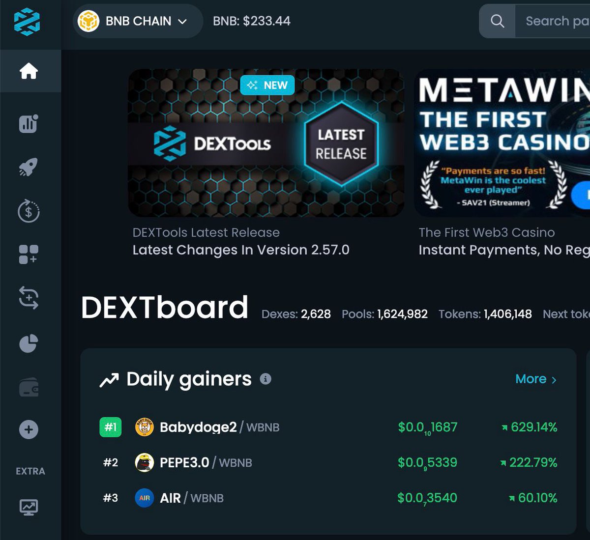 #PEPE3 TOP GAIN ON DEXTOOLS 🎉