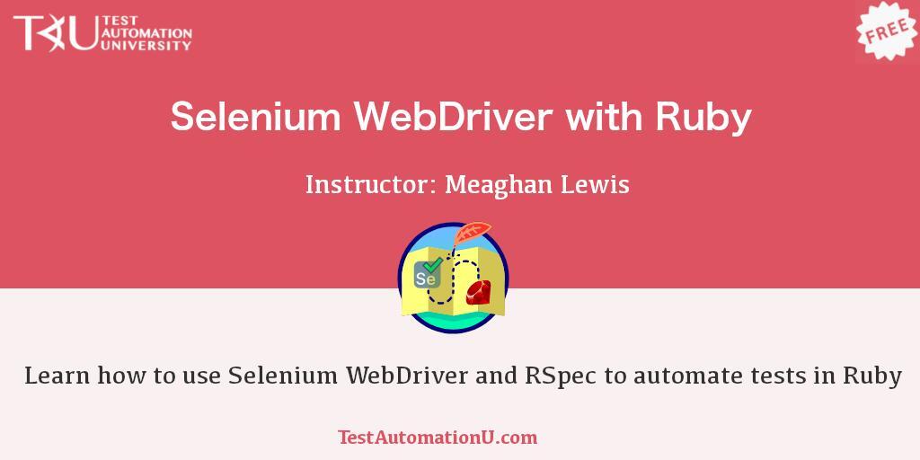 TestAutomationU's tweet image. Want to learn more about @SeleniumHQ #WebDriver? Then this course by Meaghan Lewis is for you!
Click here to learn more ⤵️
applitools.info/e4o