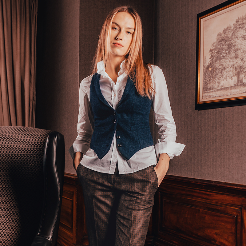 Considered silhouettes paired with a touch of effortless individuality, inspiring the joy in tailoring. #walkerslater #contemporarycollection #womenssuits #sartorial #suiting #waistcoat
