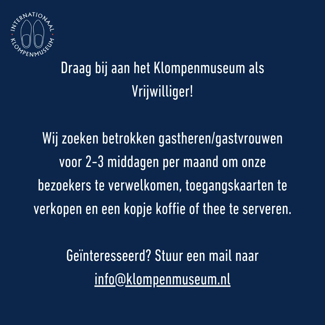 Werken bij het klompenmuseum?