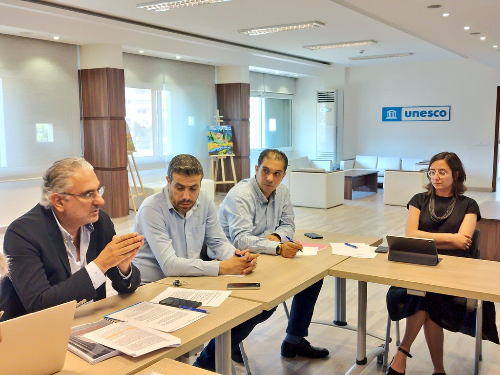 UNESCOBEIRUT's tweet photo. #HappeningNow
Stakeholders meet at UNESCO Beirut to discuss the final draft of the Conservation Management Plan for the Rachid Karami International Fair in Tripoli, following its development by UNESCO with the support of @GettyFoundation🇱🇧
#KeepingItModern #WorldHeritage #Culture https://t.co/3OQiOCDCL4