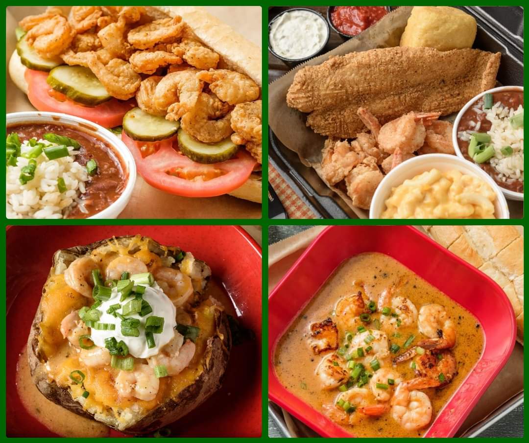 voodoobbqpcola's tweet photo. Friday's special is our #shrimppoboy 🎉 a customer favorite! 😋 Here's some other awesome 🤩 shrimp dishes to try! 🍤 We're Shrimply the Best! 😍 To order pick-up, delivery, or #catering, click this link: https://t.co/XgXwPPOhRQ https://t.co/OJ9EtsFVeu