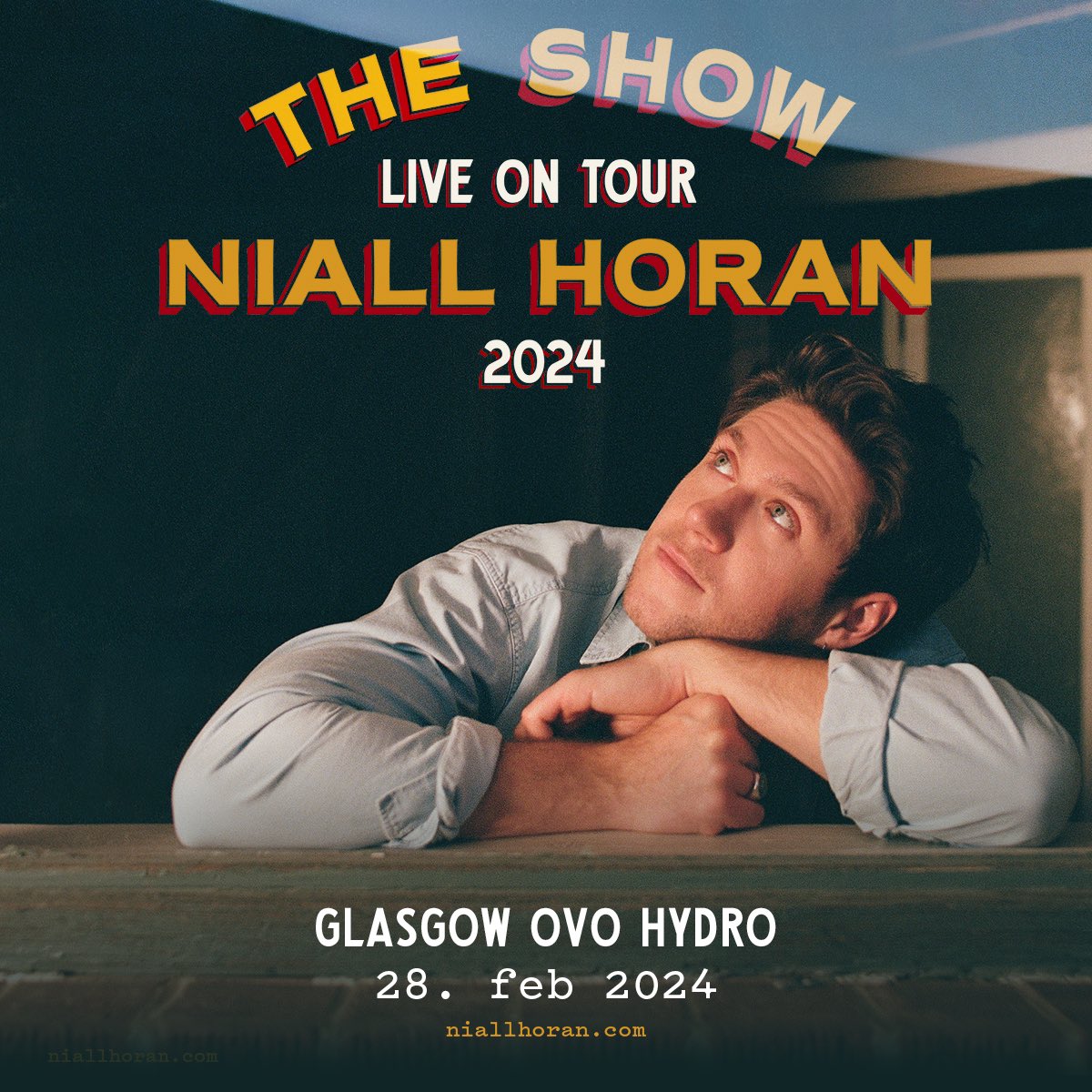 GLASGOW ! Of course I’m coming your way too 🏴󠁧󠁢󠁳󠁣󠁴󠁿 See you on 28 February for The Show Live On Tour 2024 ! Tickets go on sale 14 July at 10am CET: ticketmaster.co.uk/event/36005EB7…

Sign up for my newsletter for access to the 12 July presale: niall.lnk.to/updates