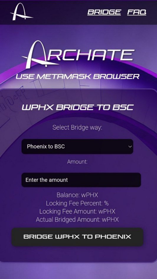 Our BSC bridge for wPHX is officially LIVE!

Bridge from PHX to BSC:
Archate.com

wPHX on BSC:
0xb4d59ccdd2300508cd57348816b80d91b4e3800e

#bridge #wrapped #crosschain $PHX