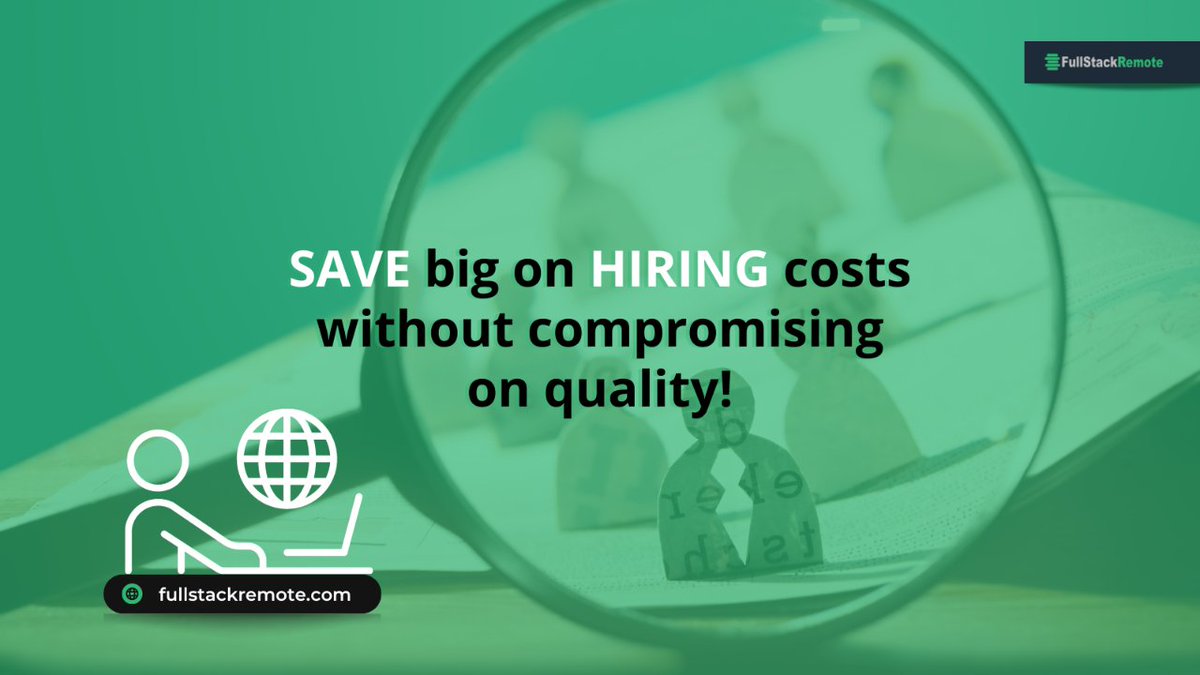 FSRemote's tweet image. Hiring remote talent is a great alternative to traditional in-house hiring. We make it easy to access great talent around the world at FullStackRemote.com.
Learn more about us 👉 bit.ly/39wXM93
#howtohiresoftwareengineers #howtohirethebestsoftwaredevelopers